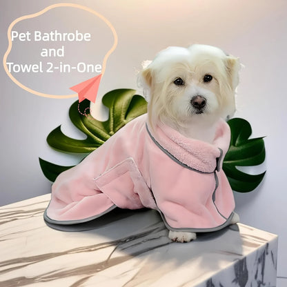 Absorbent Pet Bath Towel - Cooling Bathrobe for Dogs & Cats After Washing