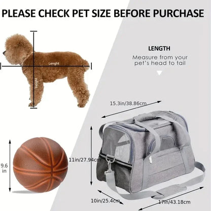 Soft-Sided Pet Carrier for Large & Medium Cats and Dogs