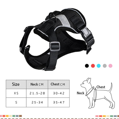 Breathable Escape-Proof Pet Harness Vest with Reflective Strips