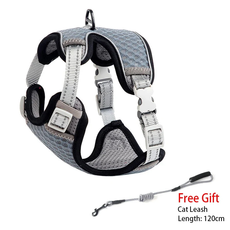 Reflective Mesh Harness Vest for Cats & Small Dogs