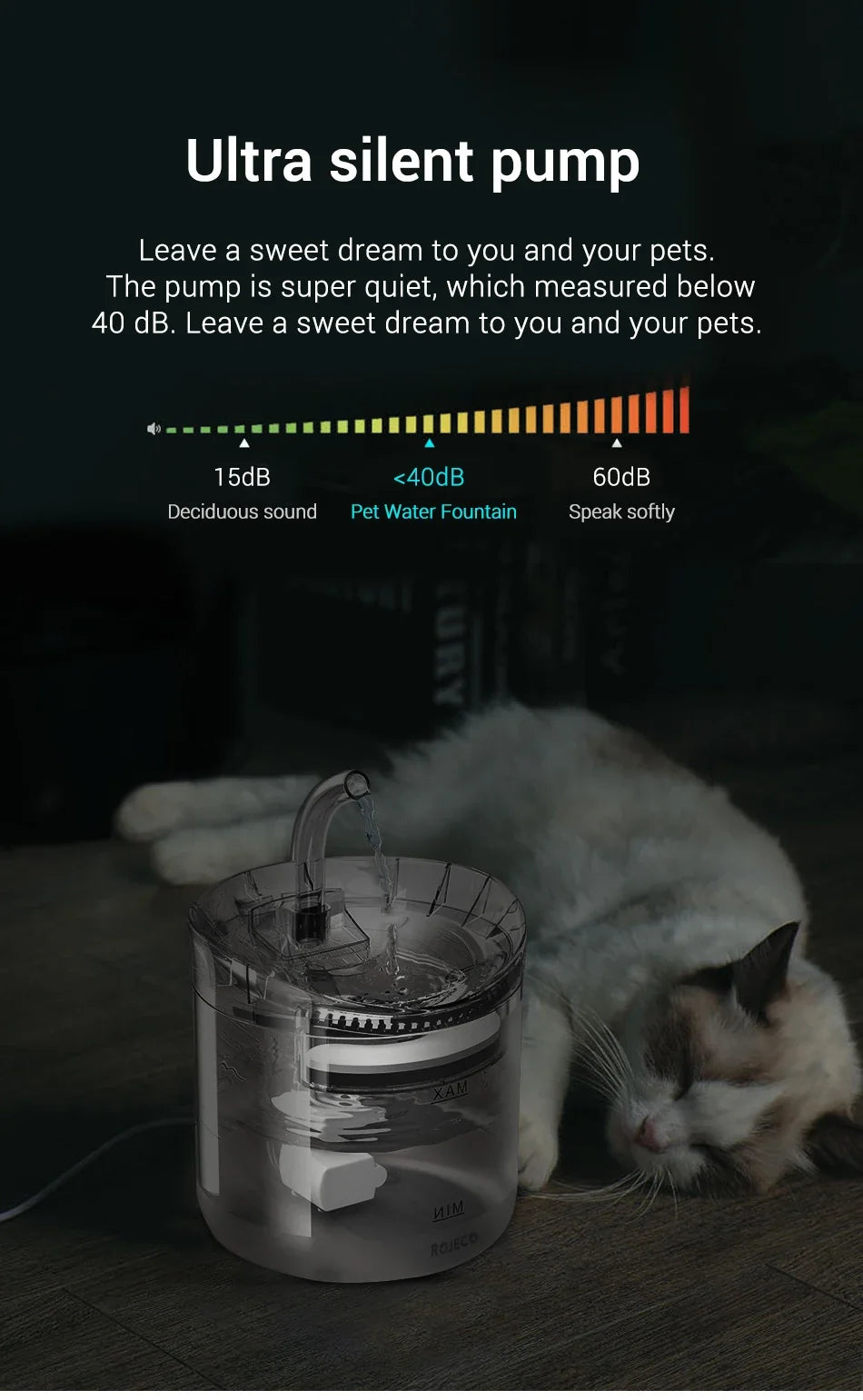 Automatic Cat Water Fountain - Smart Sensor Pet Drinking Dispenser with Accessories