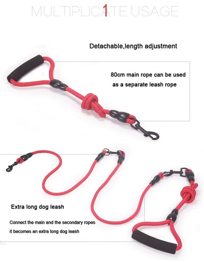 Multi-Dog Coupler Leash – Walk 2, 3 or 4 Dogs at Once