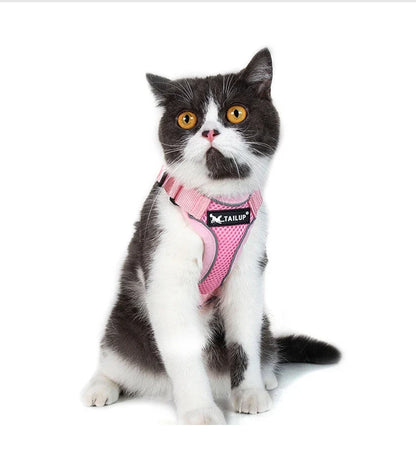 Breathable Escape-Proof Pet Harness Vest with Reflective Strips