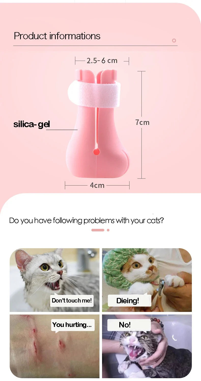 Anti-Scratch Silicone Paw Protector Boots for Cats – Set of 4