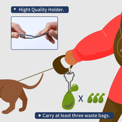 Dog Poop Bag Dispenser with Leash Clip Holder