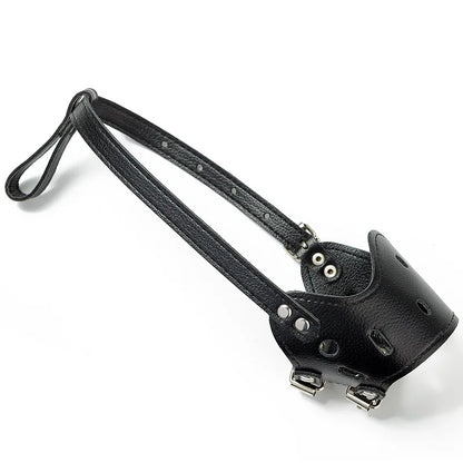 Adjustable Breathable Leather Dog Muzzle