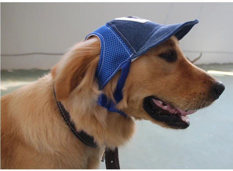 Breathable Dog Baseball Cap with Ear Holes