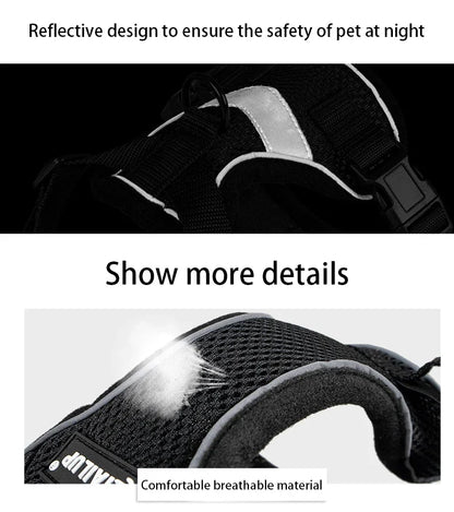 Breathable Escape-Proof Pet Harness Vest with Reflective Strips