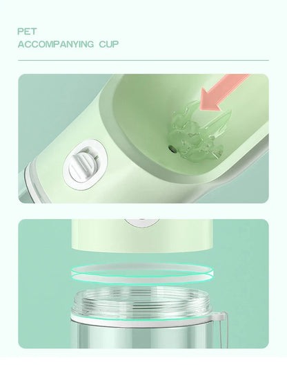 2-in-1 Pet Travel Water Bottle & Food Dispenser