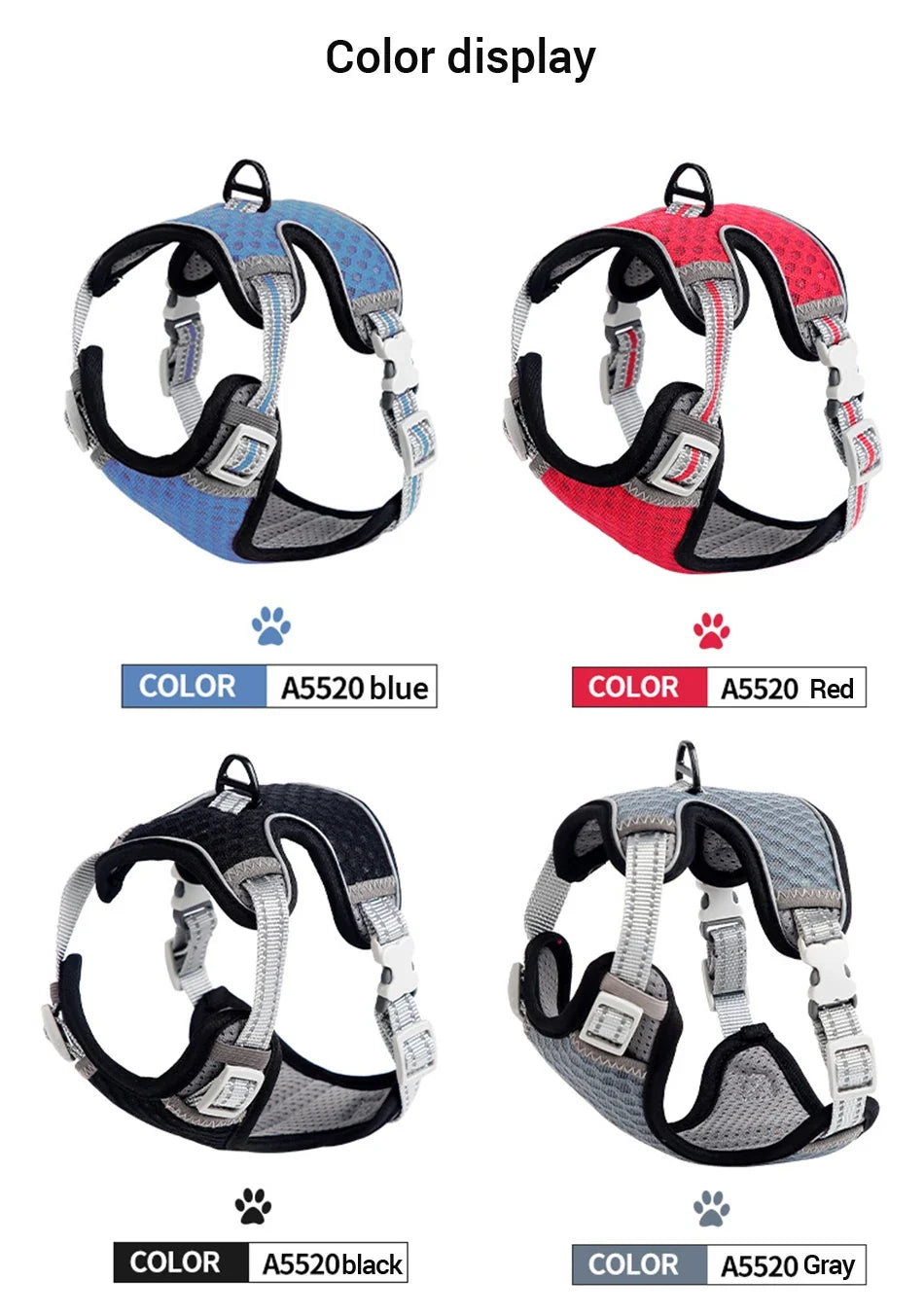 Reflective Mesh Harness Vest for Cats & Small Dogs