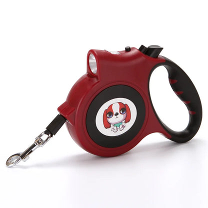 Retractable Dog Leash with Detachable LED Flashlight
