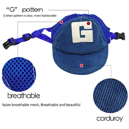 Breathable Dog Baseball Cap with Ear Holes