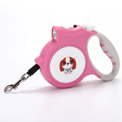 Retractable Dog Leash with Detachable LED Flashlight