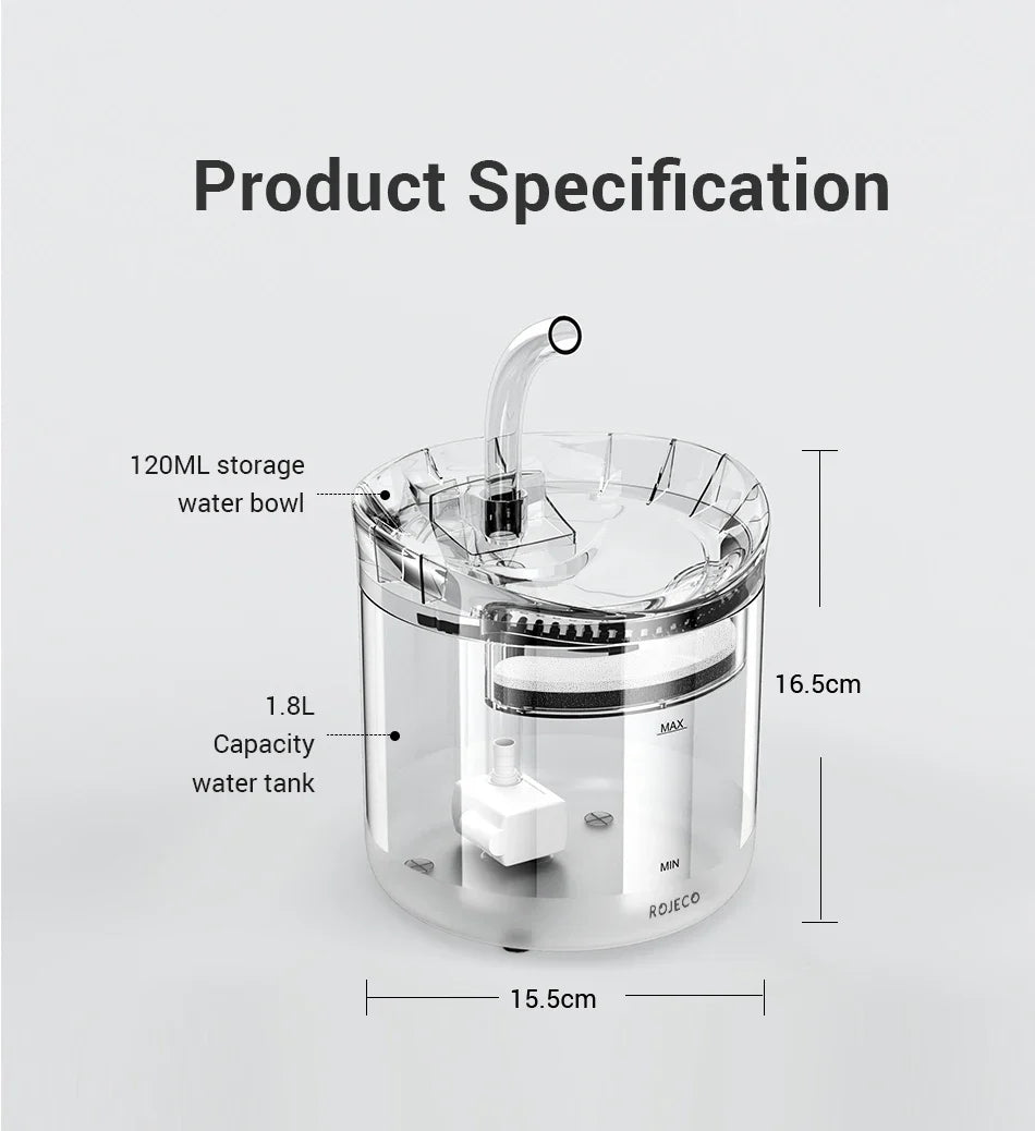 Automatic Cat Water Fountain - Smart Sensor Pet Drinking Dispenser with Accessories
