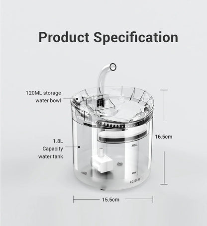 Automatic Cat Water Fountain - Smart Sensor Pet Drinking Dispenser with Accessories