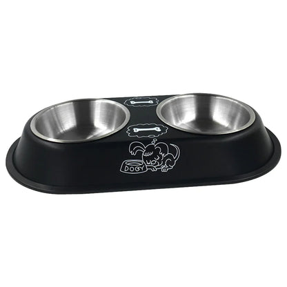 Stainless Steel Double Bowl Feeding Station for Dogs & Cats