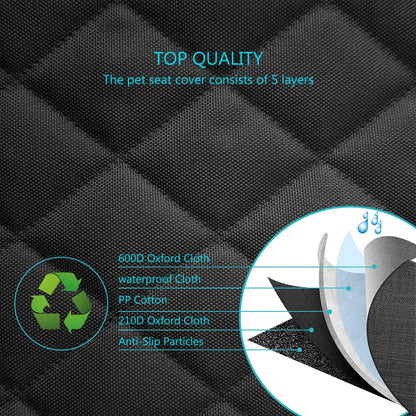 Waterproof Dog Car Seat Cover with Armrest Access — Travel Mattress & Protector