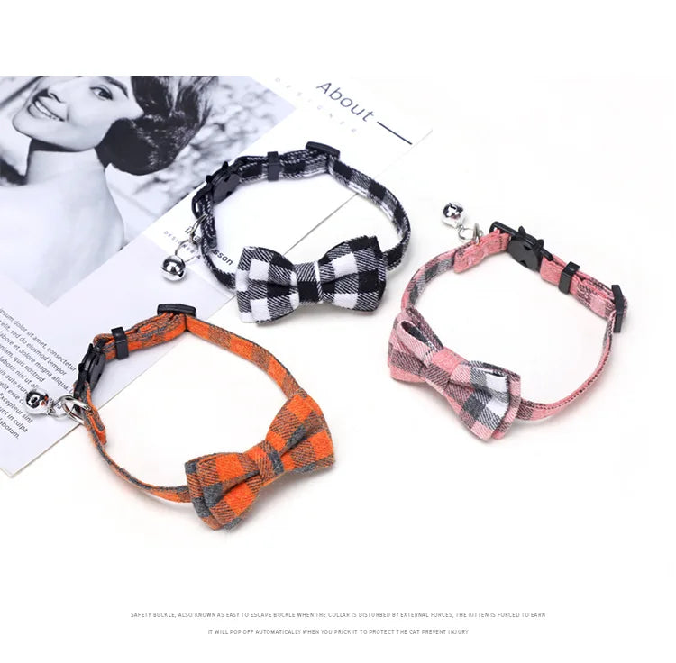 Breakaway Cat Collar with Bow Tie and Bell