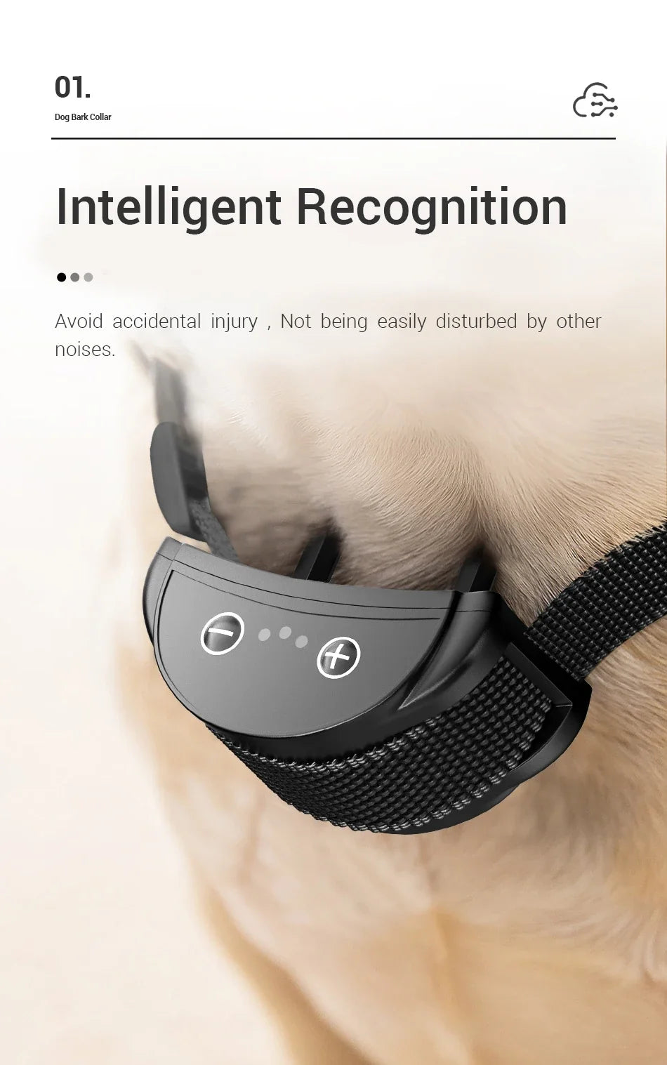 Intelligent Dog Training Collar - Rechargeable Bark Control System
