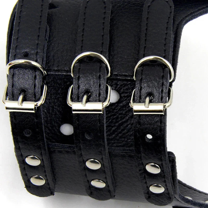 Adjustable Breathable Leather Dog Muzzle