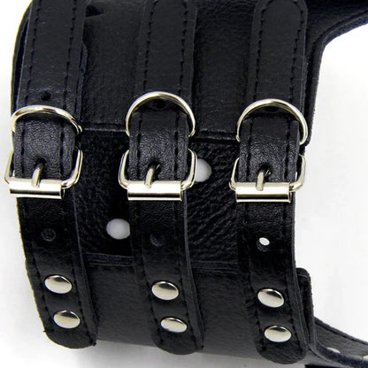Adjustable Breathable Leather Dog Muzzle
