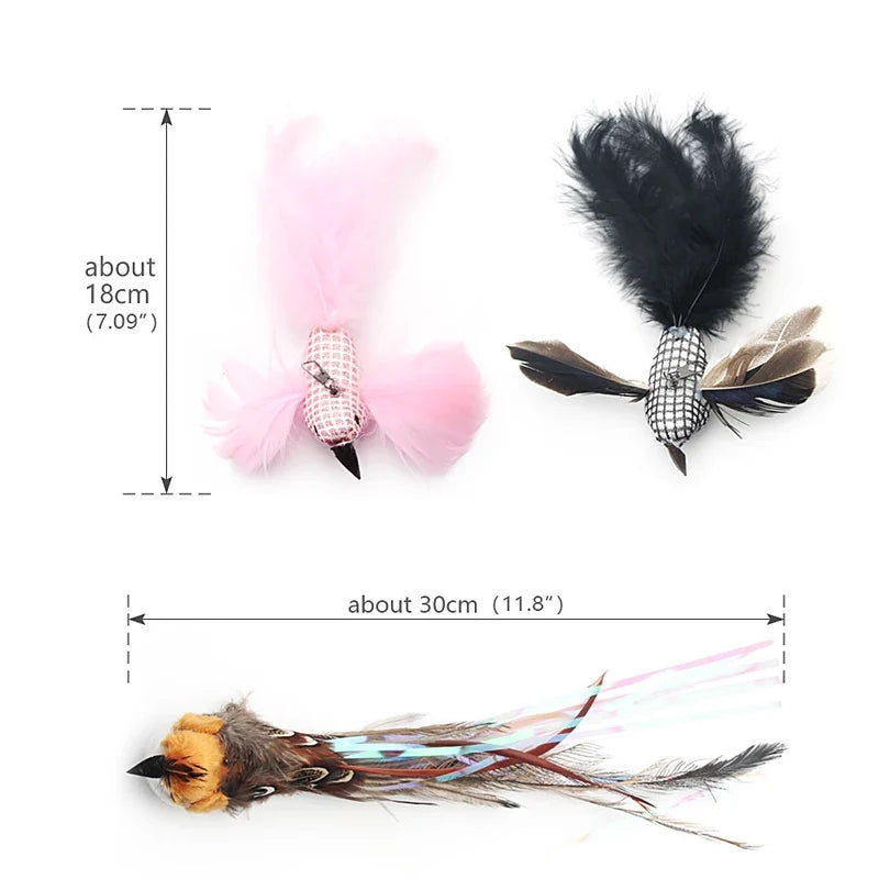 Feather Bird Cat Teaser Toy Set (2 Pack)