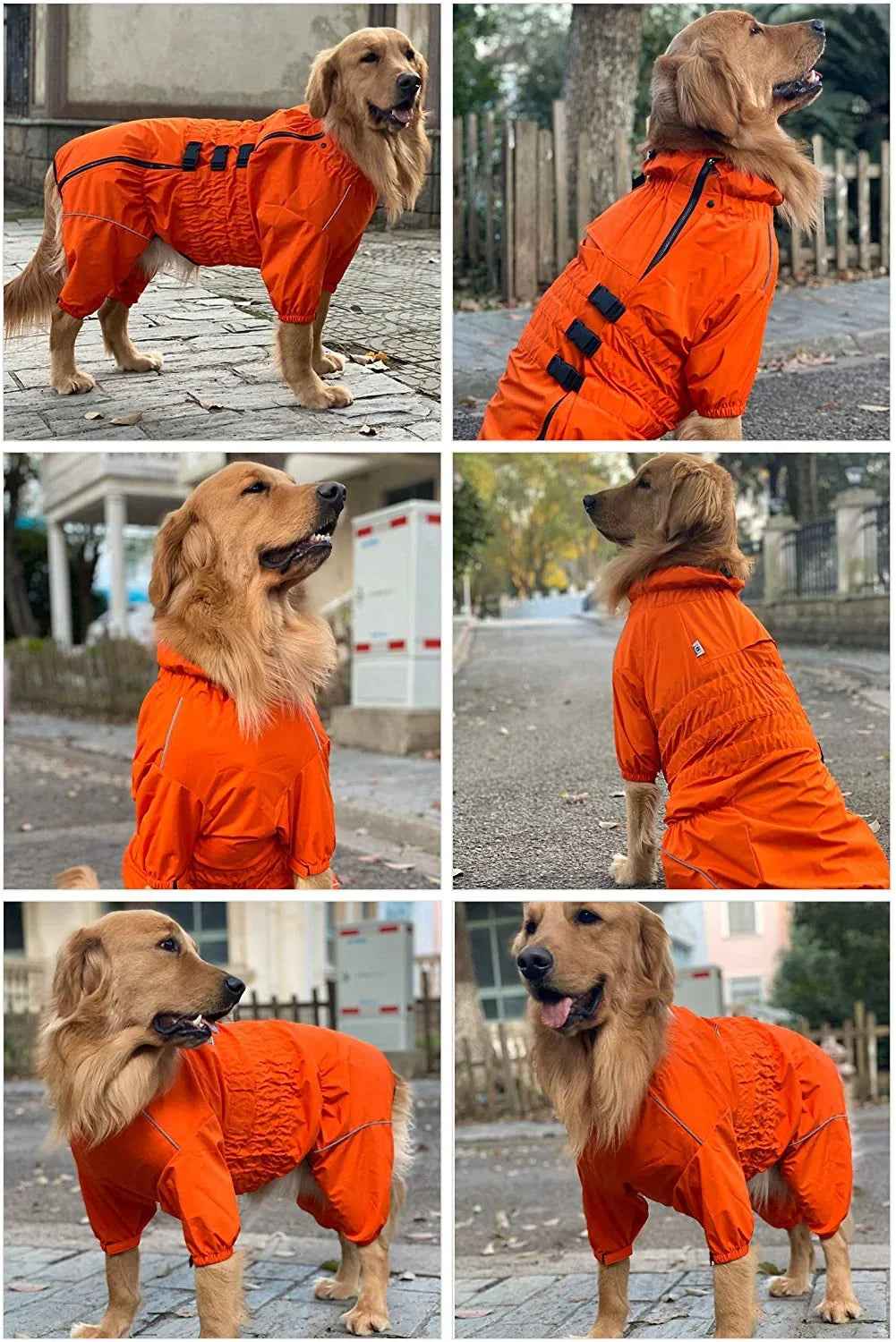 Waterproof Dog Raincoat - Lightweight Reflective Safety Vest for All Dog Sizes
