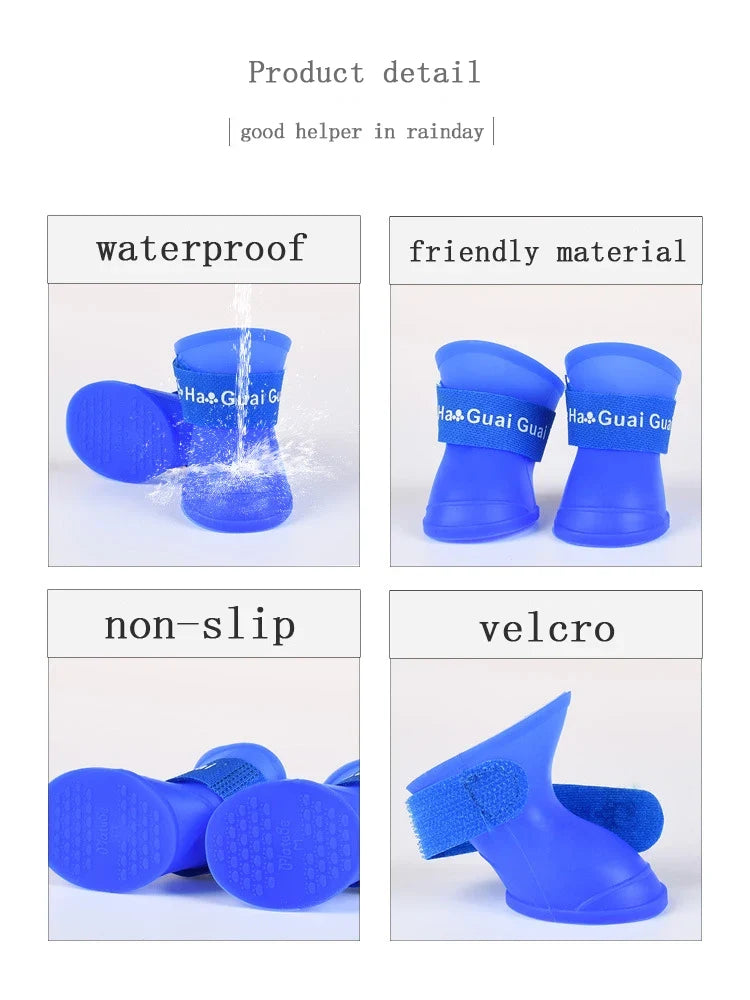 Silicone Waterproof Dog Rain Boots