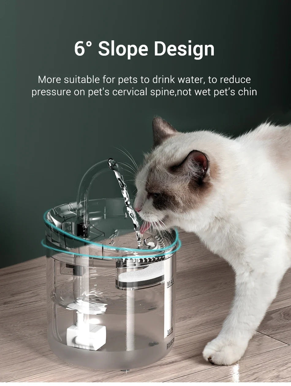 Automatic Cat Water Fountain - Smart Sensor Pet Drinking Dispenser with Accessories