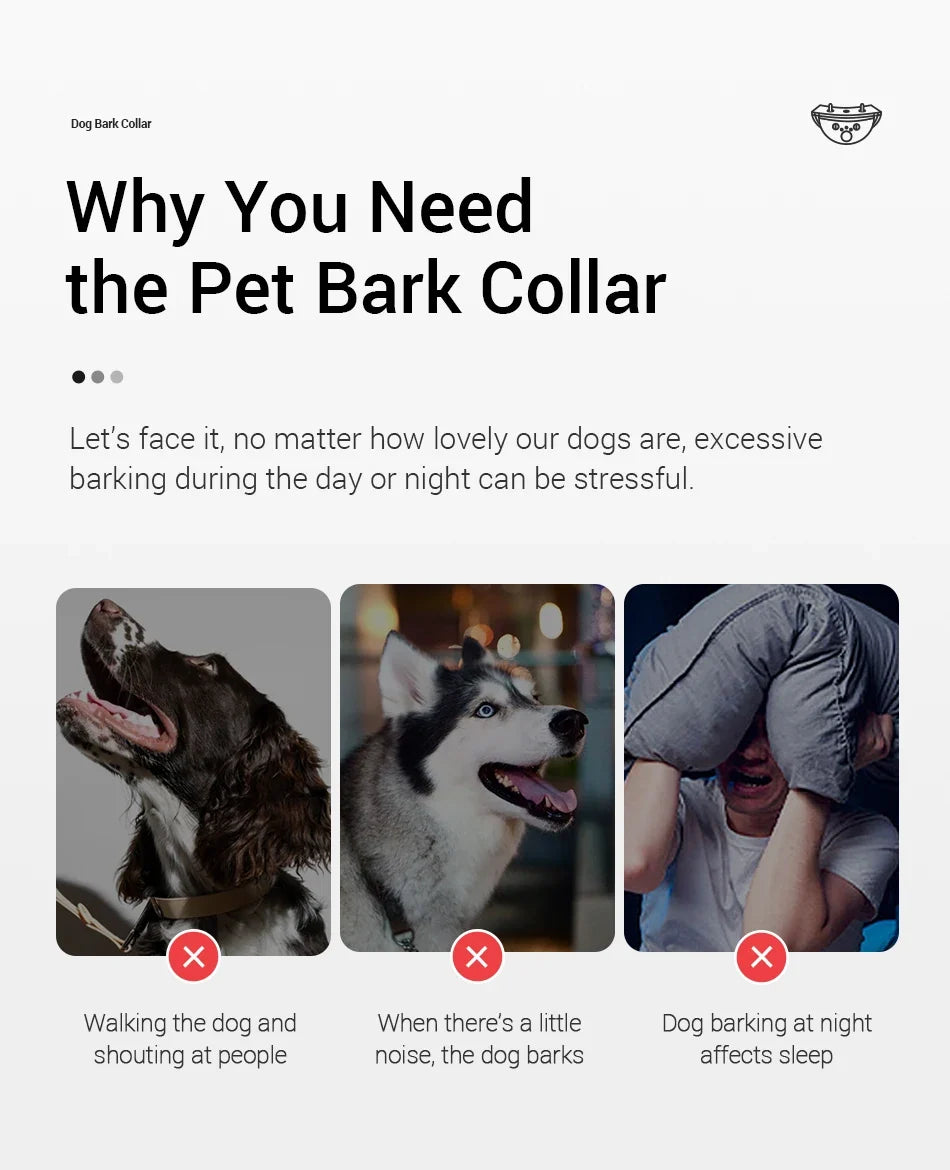 Intelligent Dog Training Collar - Rechargeable Bark Control System