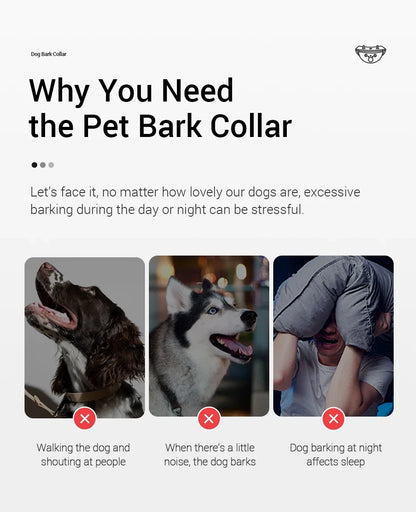 Intelligent Dog Training Collar - Rechargeable Bark Control System