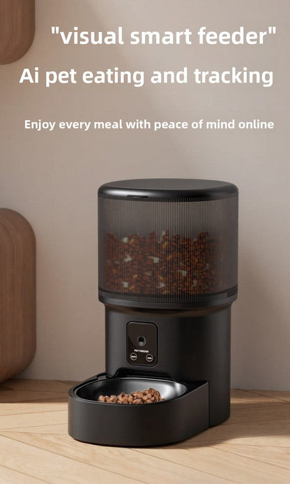 Smart Automatic Pet Feeder with HD Camera & Voice Control — Wi-Fi Remote Timed Food Dispenser
