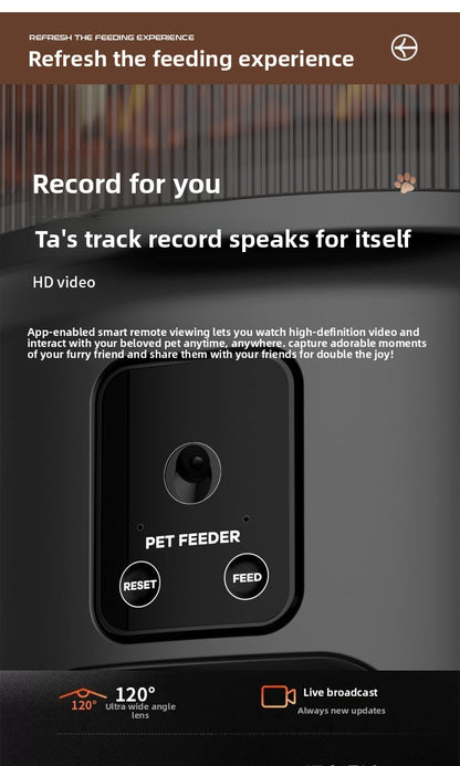 Smart Automatic Pet Feeder with HD Camera & Voice Control — Wi-Fi Remote Timed Food Dispenser