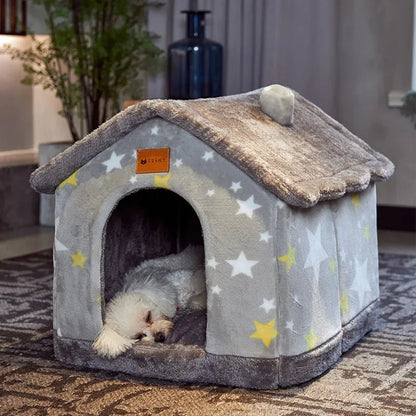 Cosy Pet Basket Bed for Dogs and Cats - Soft Fluffy Cushion