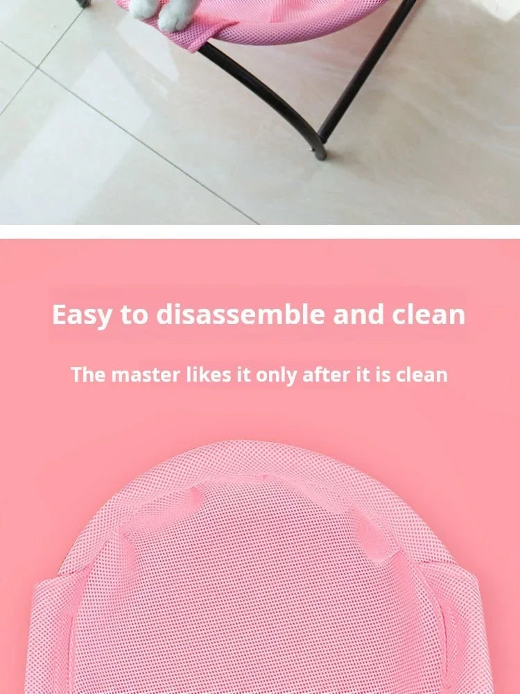 Elevated Pet Hammock Bed - Free-Standing Metal Frame with Breathable Fabric