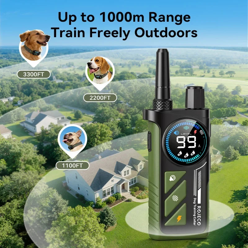 1000m Remote Dog Training Collar with Vibration & Bark Control