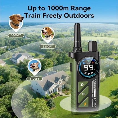 1000m Remote Dog Training Collar with Vibration & Bark Control