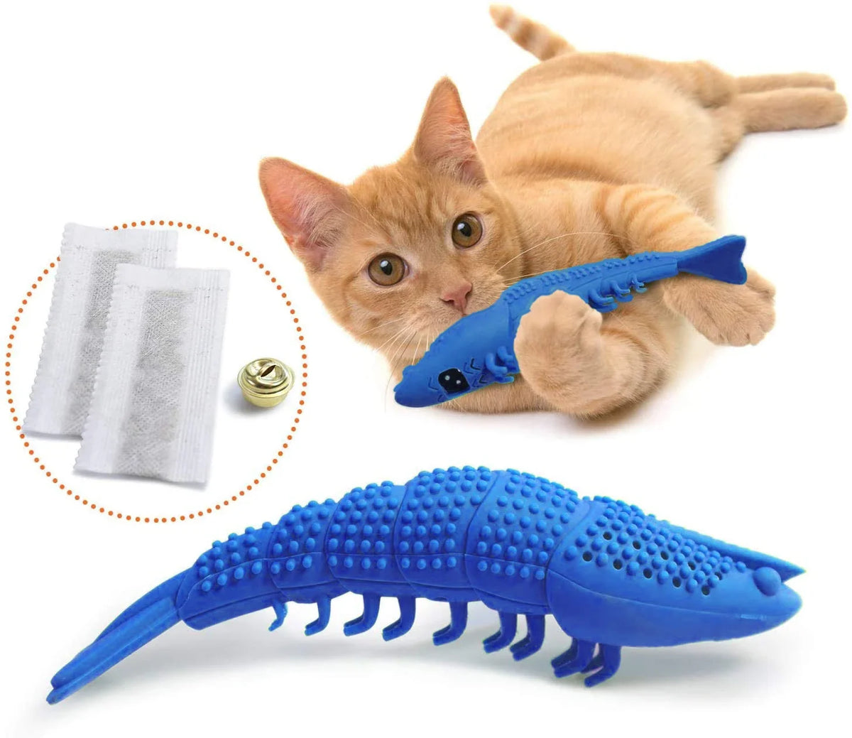 Interactive Cat Toothbrush Chew Toy - Durable Rubber Dental Care and Treat Dispenser