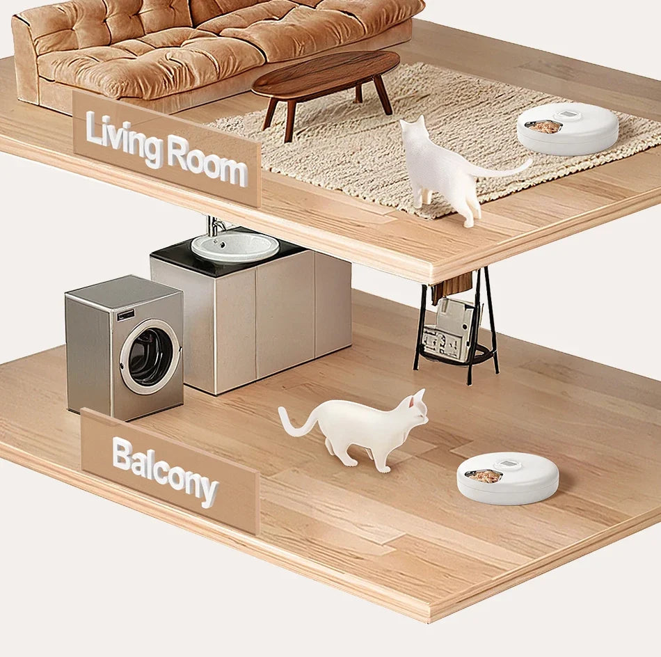 Wireless Automatic Pet Feeder with 6-Meal Capacity and Smart LED Touch Control