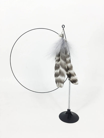 Hands-Free Suction Cup Cat Toy - Interactive Feather Wand Set