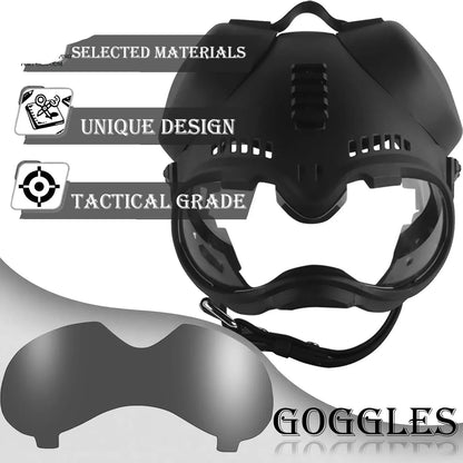 K9 Tactical Dog Helmet with Dual Goggles — Windproof Polyester Shell for Working Dogs
