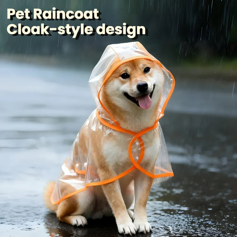 Transparent Waterproof Dog & Cat Raincoat Cape Poncho | Windproof Rain Coat for Small Dogs & Puppies
