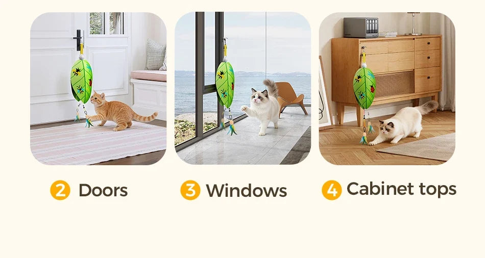 Automatic Hanging Laser & Feather Cat Toy
