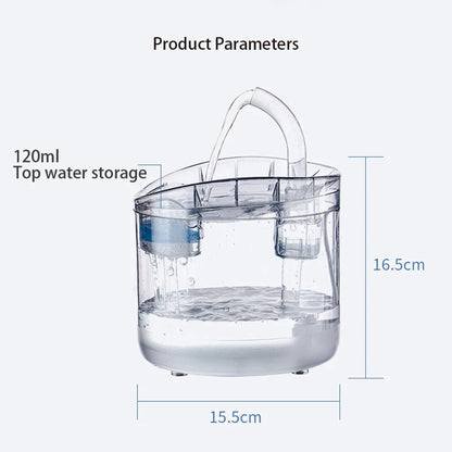 2L Motion-Sensor Pet Water Fountain with Activated Carbon Filter — USB Powered