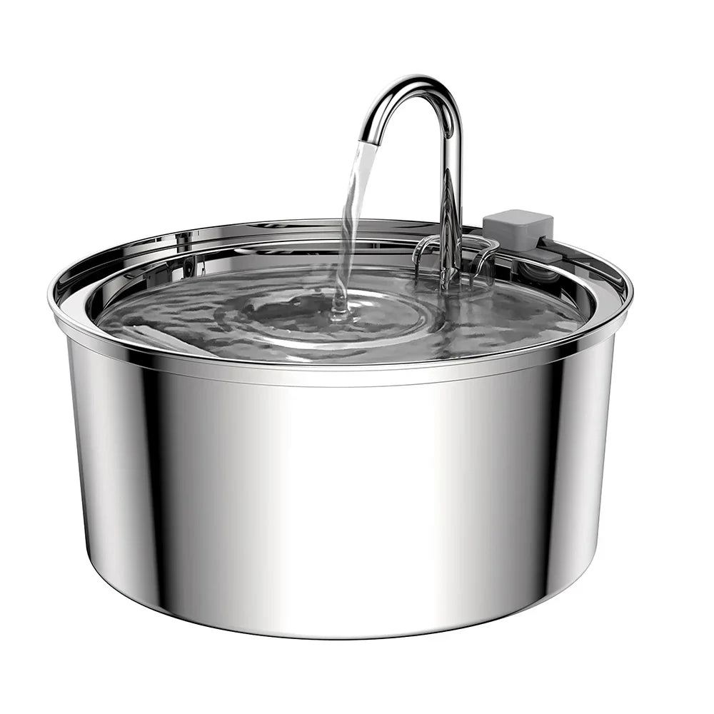 3.2L Stainless Steel Automatic Pet Water Fountain – Cat & Dog Drinking Dispenser with Filter