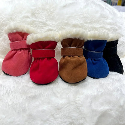 Winter Anti-Slip Dog Boots | Set of 4 for Small & Medium Dogs & Cats