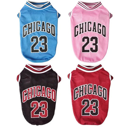 Mesh Breathable Dog Basketball Jersey - Summer Sport T-Shirt for Small to Large Dogs