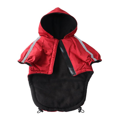 Waterproof Hooded Dog Jacket with Reflective Trim