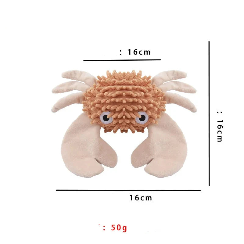 Velvet Sea Creature Plush Dog Toy - Squeaky Chew Toy for Small Dogs