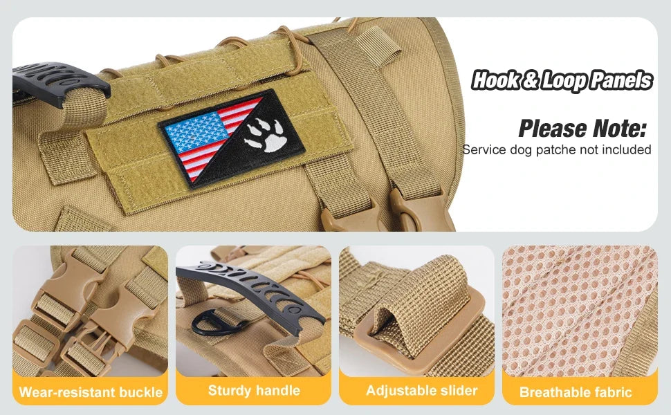Tactical Chest Strap Dog Harness with Reinforcement Loop
